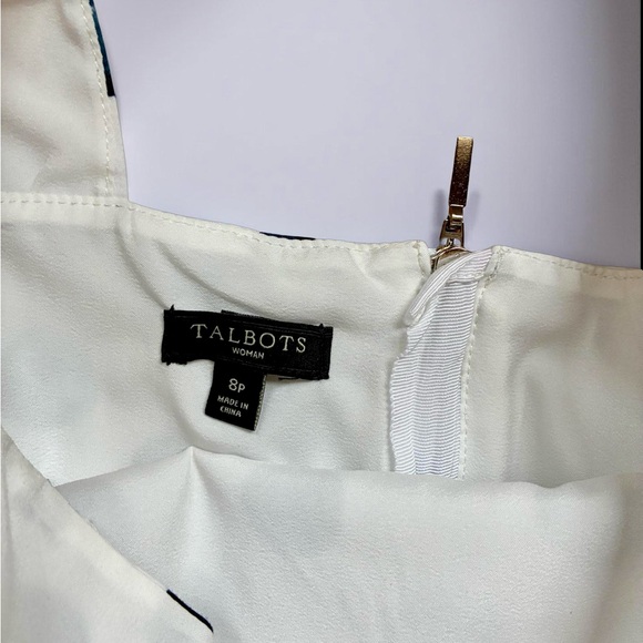 Talbots White and Blue Polka Dot Dress - Picture 3 of 4